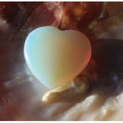 Opalite - opalit hjerte krystal sten ca. 2,5 * 2,5 cm