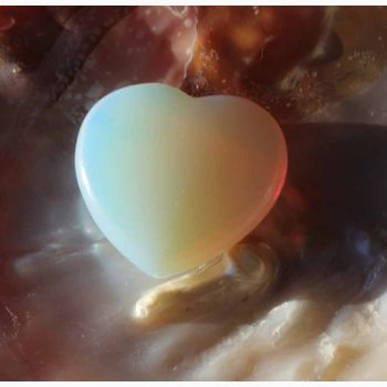Opalite - opalit hjerte krystal sten ca. 2,5 * 2,5 cm