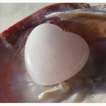 Rosakvarts hjerte krystal sten ca. 3,5 cm