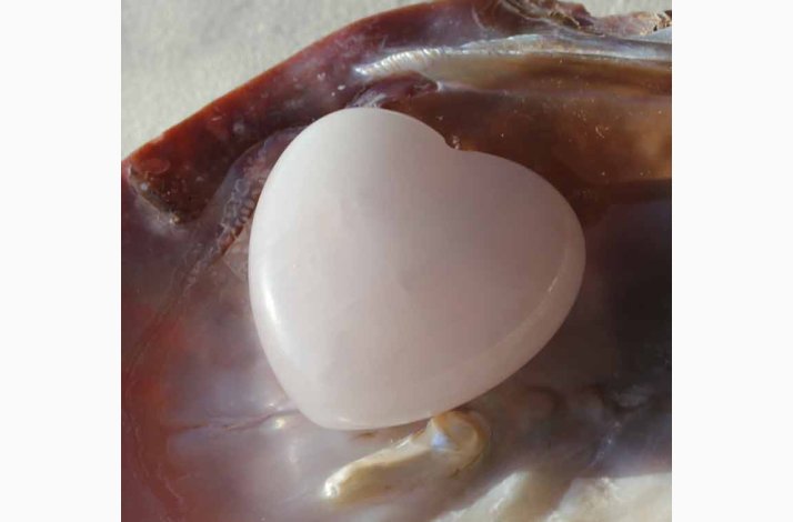 Rosakvarts hjerte krystal sten ca. 3,5 cm