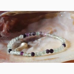 Armbnd med fluorit kugleformede - Krystal armbnd