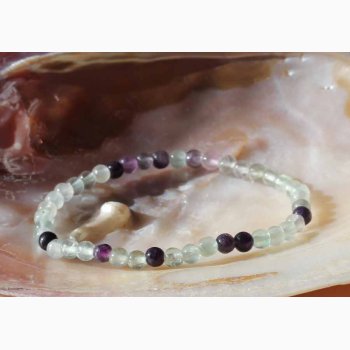 Armbnd med fluorit kugleformede - Krystal armbnd