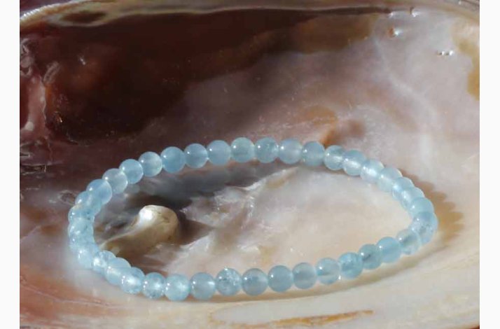 Armbnd med aquamarine-akvamarin kugleformede - Krystal armbnd