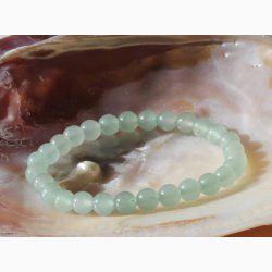 Armbnd med Grn Aventurin kugleformede i elastik - Krystal armbnd