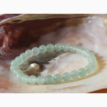 Armbnd med Grn Aventurin kugleformede i elastik - Krystal armbnd