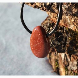 Guldsten drbe krystal vedhng