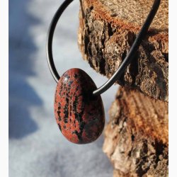 Rd jasper snefnug drbe krystal vedhng