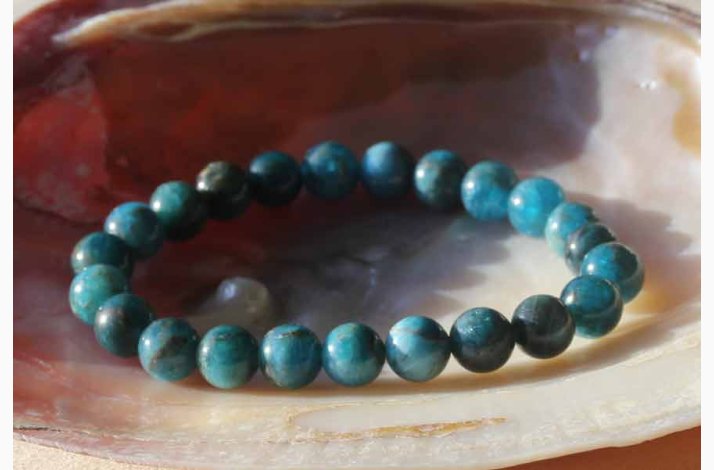 Armbnd Apatit (kugler 8-9 mm) - Krystal armbnd