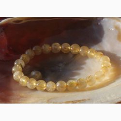 Armbnd rutileret kvarts (kugler 7-8 mm) krystal armbnd