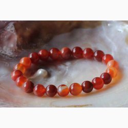 Armbnd karneol kugler (8-8,5 mm) - Krystal armbnd