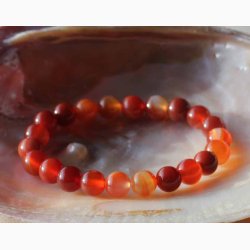 Armbnd karneol kugler (8-8,5 mm) - Krystal armbnd