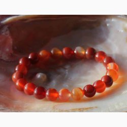 Armbnd karneol kugler (8-8,5 mm) - Krystal armbnd