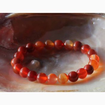 Armbnd karneol kugler (8-8,5 mm) - Krystal armbnd