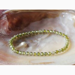 Armbnd Zircon 4 mm Lysegrn - Krystal armbnd