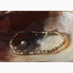 Armbnd Zircon 4 mm Grn/Brun - Krystal armbnd