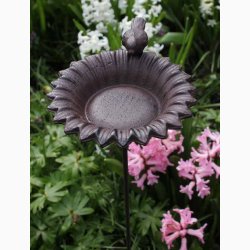 Foder- eller vandskl Solsikke - stbejern, L 13.7 x B 13.7 x H 76.5 cm