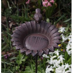 Foder- eller vandskl Solsikke - stbejern, L 13.7 x B 13.7 x H 76.5 cm