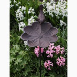 Fuglebad Blomst p spyd i stbejern H: 91 cm, L:19,5, B:17,8
