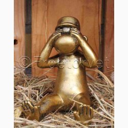 Sjove aber i guldlook H:10 cm, vlg