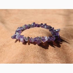 Armbnd med Ametyst chip - Krystal armbnd