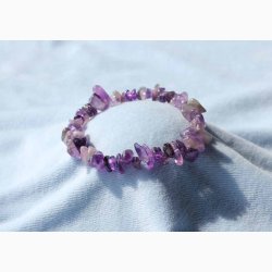 Armbnd med Ametyst chip - Krystal armbnd