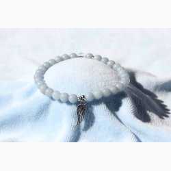 Armbnd Angelite med engleformede vinge - Krystal armbnd