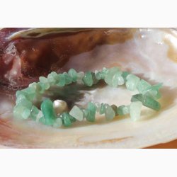 Armbnd med Grn Aventurin chip - Krystal armbnd