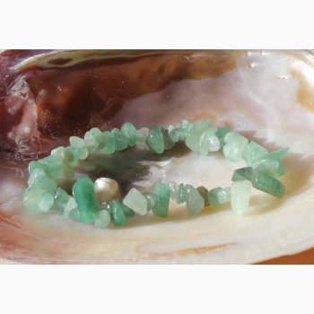 Armbnd med Grn Aventurin chip - Krystal armbnd