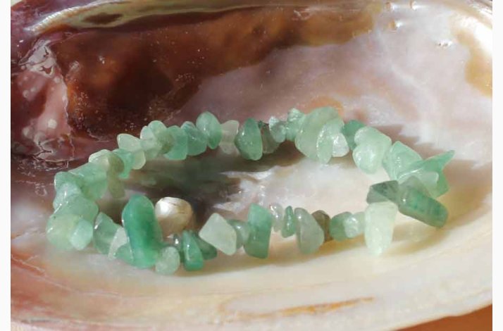 Armbnd med Grn Aventurin chip - Krystal armbnd