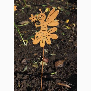 Metalbi rustrd patina H: 35 cm inkl. stick