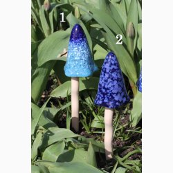 Paddehatte i keramik p� pind i bl� nuancer 30 cm h�j, v�lg