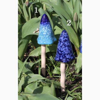 Paddehatte i keramik p pind i bl nuancer 30 cm hj, vlg