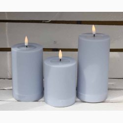 Udendrs Stvet bl 3D flamme LED bloklys (H:10 cm)