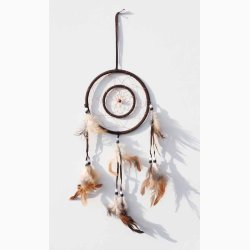 Drmmefanger 2 cirkler med Gyldne fjer - diameter 16 cm - lngde 50 cm, vlg