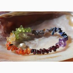 Armbnd med 7 chakra chip - Krystal armbnd