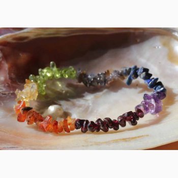Armbnd med 7 chakra chip - Krystal armbnd