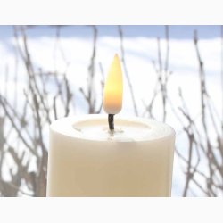 3D flamme Creme led bloklys ( 5*20 cm)