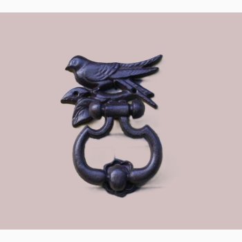 🐦 Fuglesilhuet Drhammer i Stbejern  Rustik charme til din hoveddr, L:12.4 x B: 4.2 x H: 17.4 cm