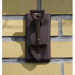 &#128736;&#65039; Drhammer med Spade i Stbejern  Klassisk haveinspiration, L: 5,5 x B :8,4 x H:16.2 cm