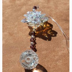 Feng Shui krystal lotus og kugle L: 31 cm