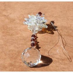 Feng Shui krystal lotus og kugle L: 31 cm