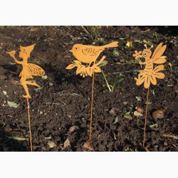 Metalbi rustrd patina H: 35 cm inkl. stick