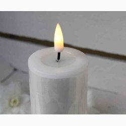 3D flamme Hvidt led bloklys (  5*20 cm)