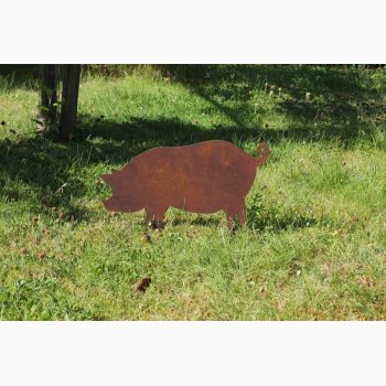 Sd Gris i jern med rustrd patina H:22 cm