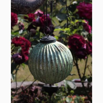 Dekorationskugle antik grn (glas) D8 cm med ophng