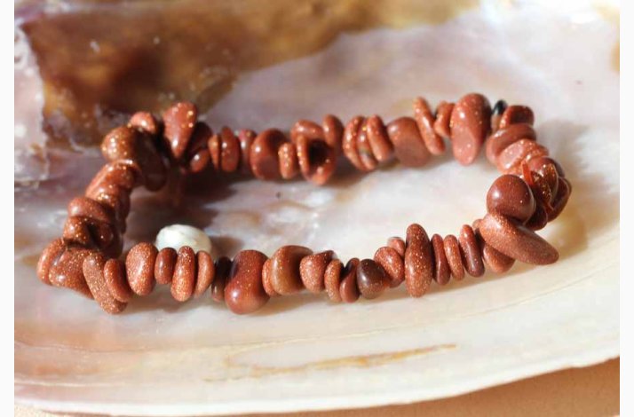 Armbnd med Guldsten chip - Krystal armbnd