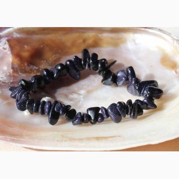 Armbnd med Bl Guldsten chip - Krystal armbnd