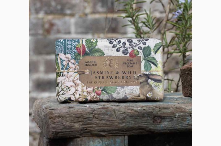 Fast h�nds�be � Jasmine &amp; Wild Strawberry � 190 g � The English Soap Company