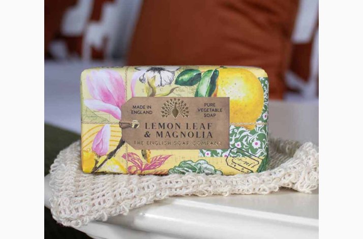 Fast h�nds�be � Lemon Leaf &amp; Magnolia 190 g, The English Soap Company