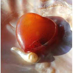 CARNELIAN - Karneol hjerte krystal sten ca. 3 cm